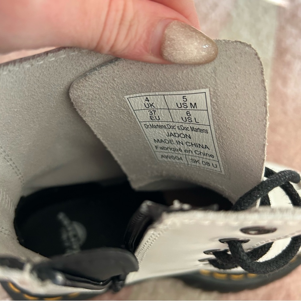 Dr. Martens White Jadon Smooth Leather Platform Boots - Picture 14 of 15